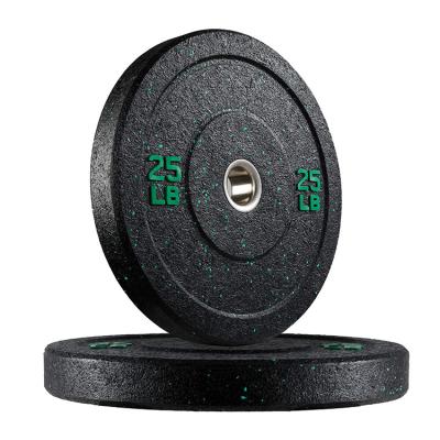 China Cheapest Eco-friendly Barbell Weight Plates 25lb Bumper Plates Rubber Weight Plates For Weightlifting Strength Training for sale