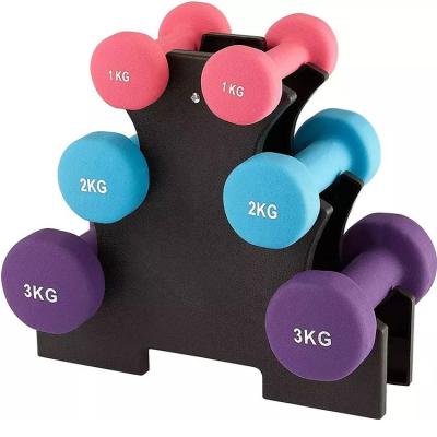 China Griff The Dumbbells Pesas Dumbbell Fitness Gym Turnhalle Sporting Goods 1-4Kg Comfortable Weight Set Price Hexagon Hantel Set With Stand for sale