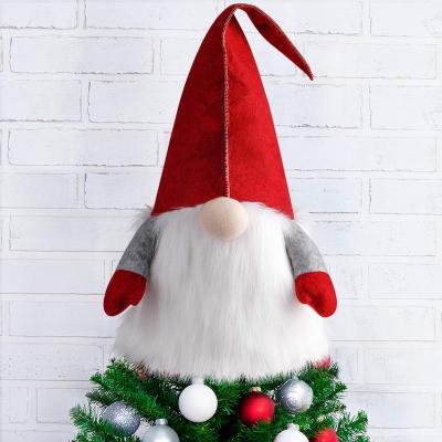 China Fabric Gnome Christmas Tree Topper, Large 25 inch Swedish Santa Gnomes Plush Scandinavian Christmas December Gnome Christmas Ornaments Tomte for sale