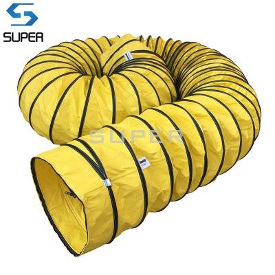 China Fire/Water/UV Resistant Yellow Color Air Conditioner Flexible Duct Hose With Zipper Connection for sale