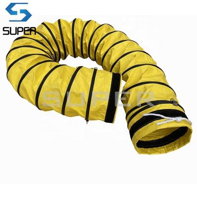 China Heavy Duty Fire/Water/UV Resistant Yellow Fire Proof PVC Air Duct Insulated Pipe For Air Conditioning Equipment for sale