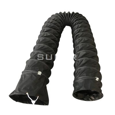 China Fire / Water / UV Explosion Proof Spiral Flexible Duct Resistant / Anti Static Black Color For Air Smoke Ventilation for sale