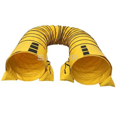 China Durable Yellow PVC Wire Backed Dog Training Tunnel 600mm for sale