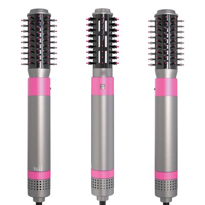 China Factory Professional Electric Negative Comb Ionic Electric Hair Dryer and 6 in 1 Detachable Interchangeable Curler Straightener Hot Hair Brush for sale