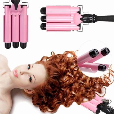 China Highest Standard Triple Hair Tools 32/25mm Barrel LCD Digital Display Curling Iron Professional Wand Hair Curler for sale