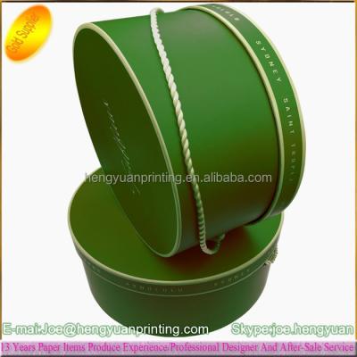 China Wholesale Handmade Fancy Round Hat Box Round Cardboard Box For Hat Shipping Carton With Handle for sale