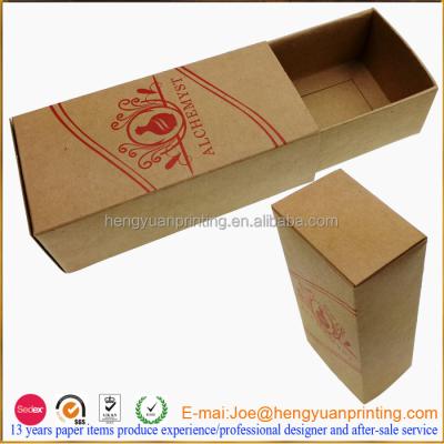 China Handmade Customize Drawer Kraft Paper Box And Packaging For Wine for sale