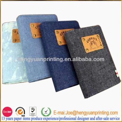 China Hardcover Hardcover Jean Notebook With PU Logo for sale