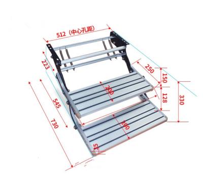 China Aluminum Alloy High Quality Folding Manual Step Stread Double Home Move Manual For RV Motor Accessories for sale