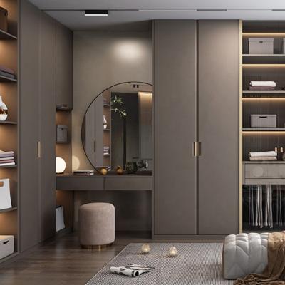 China (Others) Double Color Bedroom Wardrobe Design Adjustable Wood Laminate Furniture Customized Color Combination for sale