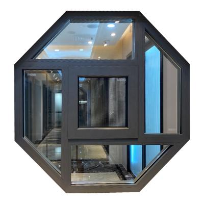 China Special Magnetic Screen Design Hexagon Aluminum Window Waterproof Insulated Aluminum Windows Manufacturer for sale