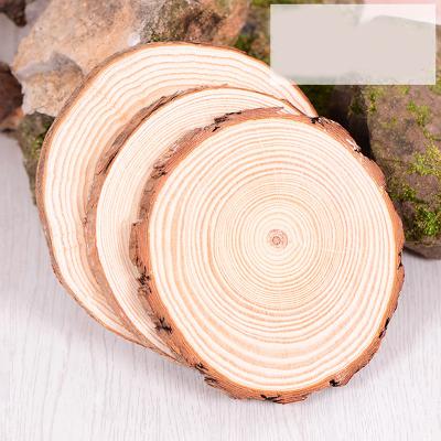 China 5pcs Natural Wood Pine Round Unfinished Wood Cuts Circles Slices With Tree Bark Log Discs DIY Opens Wedding Party Painting for sale