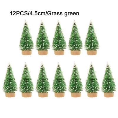 China Sisal Silk Cedar 12-Piece Mini Christmas Tree Sisal Silk - Small Decoration Christmas Tree - Gold Silver Blue Green White Mini Tree for sale