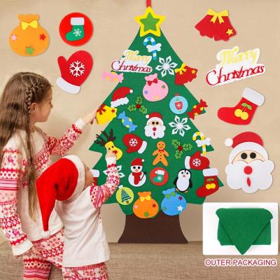 China Santa Claus Kids Christmas Tree Merry Christmas DIY Felt Decorations For Home Christmas Ornaments Navidad 2023 New Year Gifts Christmas Tree 2022 for sale