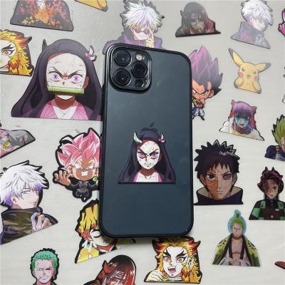 China Wholesale Waterproof+Eco-friendly 45designs Lenticular Phone Stickers Motion Sticker For Mobile Phone Anime Demon Slayer Jujutsu Kaisen Sticker for sale