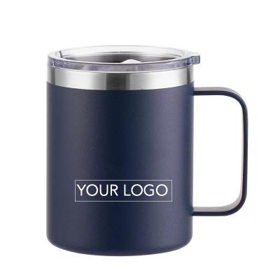 China Sustainable Cold Insulation Double Vacuum Cup Coffee Handle Mug 12oz Stainless Steel Custom Logo for sale