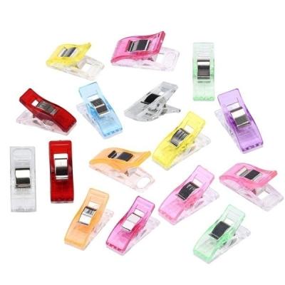 China Plastic Clamps Pack Fashionable Gift Craft Colorful Quilt Binding Sewing Plastic Clips for sale