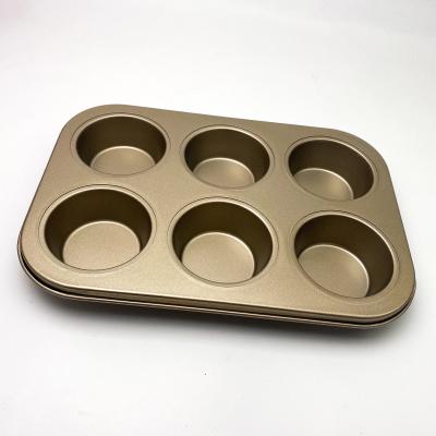 China 6 Cup Sustainable Carbon Steel Non-Stick Baking Tools Bakeware Bakeware for sale