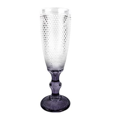 China Fine Glass Dining Decorative Crystal Glass Champagne Diamond Wine Goblets for sale