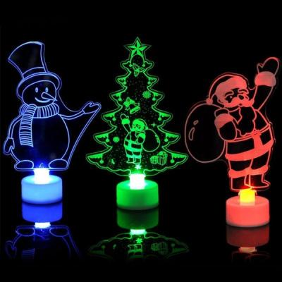 China Eco-Friendly Twinkling LED Light Eco-Friendly Santa Claus Multi Color LED Snowman Decoration Desktop Gift for sale