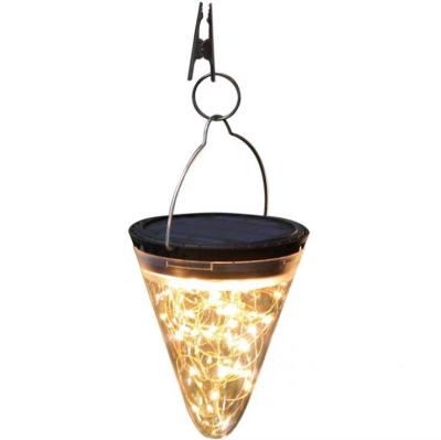 China Living Room Solar Night Light Hanging Light for Outdoor Wedding Outdoor Party LED Conical Solar Hanging Lights for sale