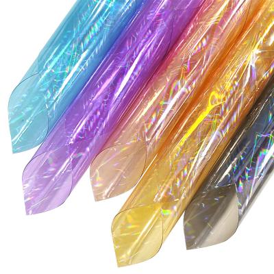 China Waterproof PVC Holographic Transparent Vinyl For Packaging Handmade Decoration Bag DIY Clothing Anorak Waterproof Craft for sale