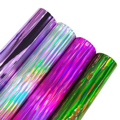 China 30x137cm Waterproof Holographic Mirrored Laser TPU Bag Leatherette Dress Cloth Craft Fabric DIY Sewing Handmade Material for sale