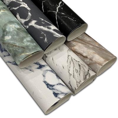 China Abrasion-Resistant Upholstery 0.8mm Marble Pattern Faux Leather Leather Material For Place Mat Car Seat Wallpaper Decoration Crafts for sale