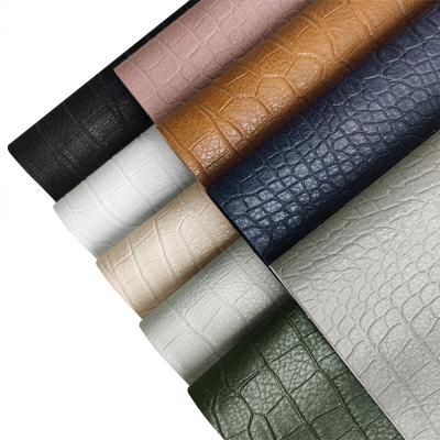 China High Quality Embossed Synthetic Alligator Texture PU Leather Crocodile Skin Material Abrasion-Resistant Fabric For Travel Bag Sofa Upholstery for sale