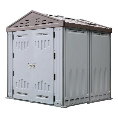 China Easily Assembled Two Door Large Size HDPE Plastic Outdoor Storage Garden Shed For Backyard for sale