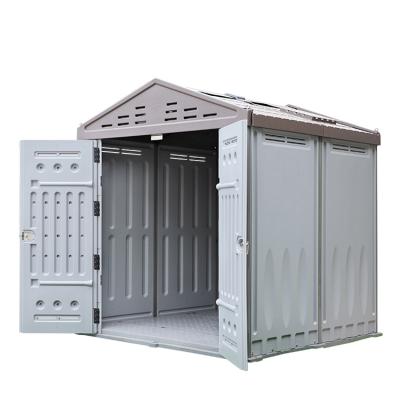 China Easily Assembled Apex Roof Plastic Shed Outdoor Shed With Door&Air Slide Vents Garden Online Vending Shed for sale