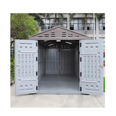 China Easily Assembled Portable Outdoor Suspended Plastic Lock House Plastic Movable Garden Shed for sale