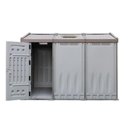 China High Performance Outdoor Storage Easily Assembled Plastic Garden Shed With Snow Puffed Cleanup for sale