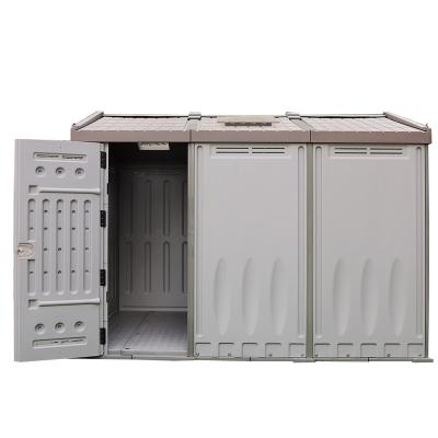 China Easily Assembled 3 Room Outdoor Storage Shed, plastic Garden Shed with Lockable Doors for sale