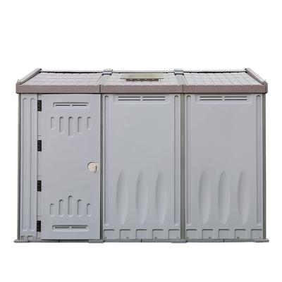 China Xiamen easily assembled eco-friendly TOPPLA morden tyle HDPE durable garden shed plastic mobile home with DO lock for sale