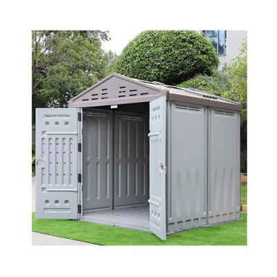 China Easily Assembled 2 Piece Multifunctional Shop Storage Combined Plastic Shed Outdoor Storage With Locking System for sale