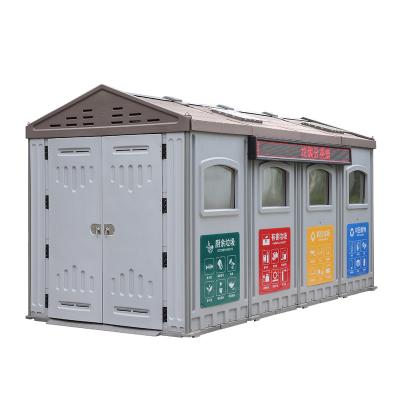 China Easily Assembled High Quality Outdoor Storage Shed Trash Storing House Plastic Garden Shed For Sale for sale