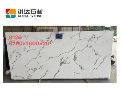 China Calacatta STONE White Marble Slabs Scratch Resistance/High Temperature Resistance RUIDA Bathroom Vanity Countertops Kitchen Vanity Vein Artificial Quartz Floor Tiles for sale