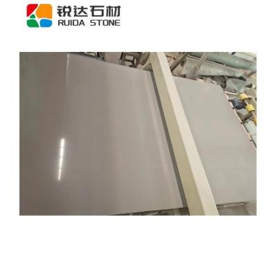 China RUIDA Factory Price Modern STONE Artificial Marble Stone Pure Gray Color Slab Sheet for Kitchen Countertop Shower Base Tray Border for sale