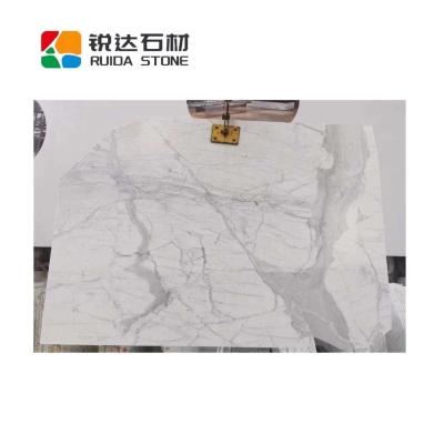 China Modern RUIDA STONE Factory Price of Italian Snow Flower Marble Statuario White Marble Slab for sale