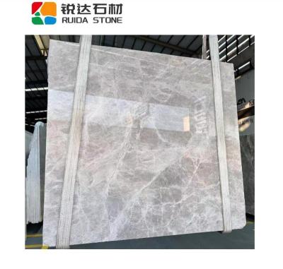 China Modern RUIDA STONE Natural Stone Cloud Gray Marble Slab Sheet For TV Background Floor Wall Tiles for sale