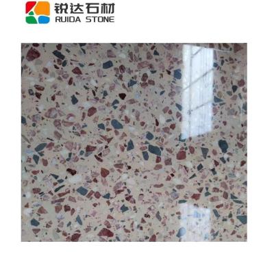 China RUIDA Modern Carmine Color Stone Artificial STONE Terrazzo Floor for Table Top Side Table Countertop for sale