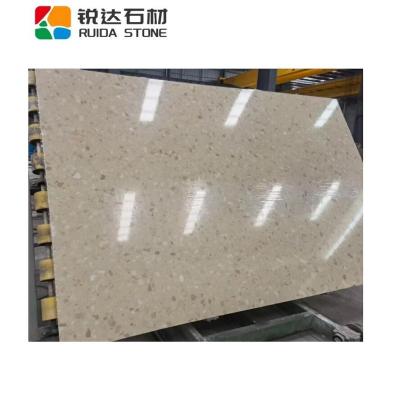 China Modern RUIDA STONE Artificial Terrazzo Floor Beige Color Stone For Kitchen Counter Top Side Table Top for sale