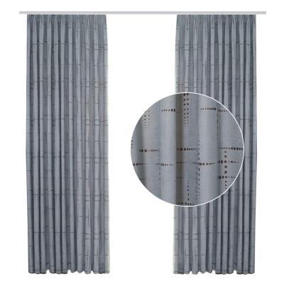 China Wholesale Gray Canvas Blackout Curtain Thermal Insulated Dining Room Jacquard Curtains For Living Room for sale