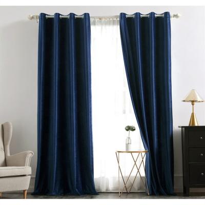 China Luxury Custom Dutch Living Room Fleece Factory Blackout Velvet Cloth Solid Color Sun Shade Velvet Curtain French Door for sale