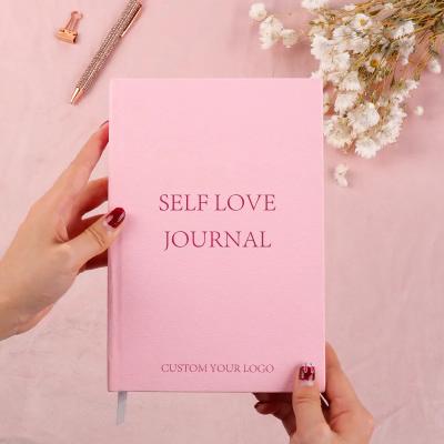 China Cheap Canvas Hardcover Hardcover Book Printing Undated Daily Self Care Planner Narcissism Affirmation Journal for Girl for sale