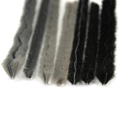 China Industrial Plastic Door Brush Finding Weatherstrip Window Brush Seal Silicone Sealing Strip Wool Pile Weatherstrip With Fins for sale