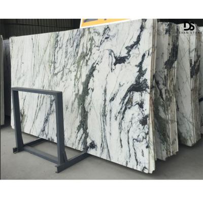 China Modern Marble Slabs Clivia White Green Veins Marble Calacatta Verde Arabescato Corchia Marble Floor Tiles Cover Pattern for sale