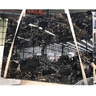 China Modern Marble Stone Chinese Athens Portoro Nero Portoro Marble Golde Flower Tiles Black Gold Marble Slabs Polished Marble Slabs for sale