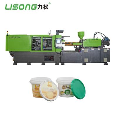 China LISONG Custom 2.3L Round Shape Plastic Clear Plastic Bucket With Lids Injection Molding Machine for sale